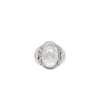 925 Silver Moonstone Oval Bezel Ring
