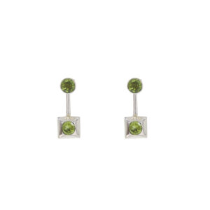 925 Sterling Silver Peridot Dual-Stone Ear Jacket Earrings