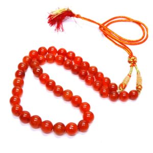 Carnelian Round Bead Strand Necklace