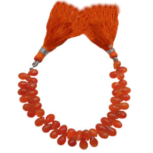 Carnelian Faceted Briolette Bead Strand Necklace