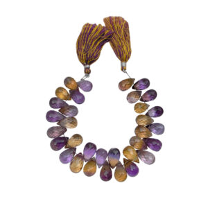 Ametrine Faceted Briolette Drop Bead Necklace