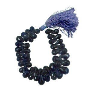 Iolite Faceted Briolette Drop Bead Necklace