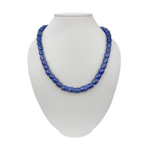 Lapis Lazuli Barrel Bead Strand Necklace