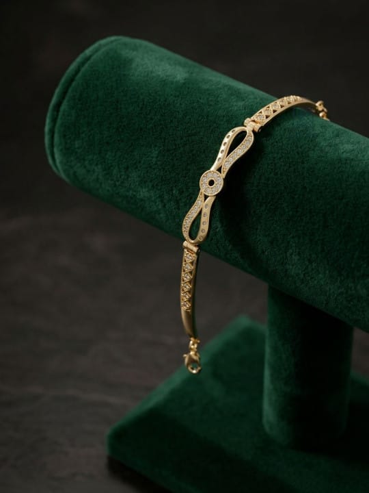 brass infinity bracelet with CZ pavé wholesale Jaipur