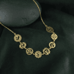 brass gold plated seven chakra symbol charm necklace wholesale Jaipur