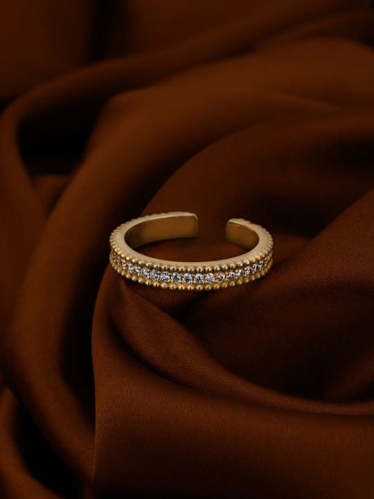 brass double band CZ eternity open ring wholesale Jaipur