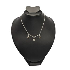 Garnet charm necklace 925 sterling silver handcrafted Jaipur India