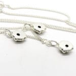 Garnet charm necklace 925 sterling silver handcrafted Jaipur India